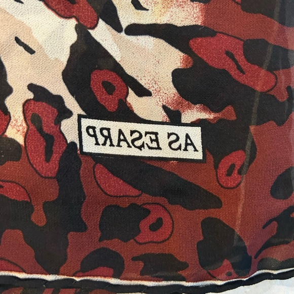 AS ESARP ANIMAL PRINT ISTANBUL SQUARE ROLLED HEM SCARF O/S - Picture 3 of 5